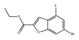 2-Benzofurancarboxylic acid, 6-bromo-4-fluoro-, ethyl ester 구조식 이미지