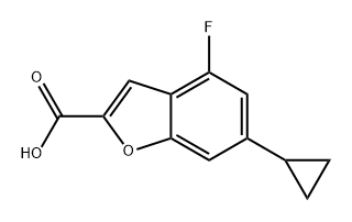 2-Benzofurancarboxylic acid, 6-cyclopropyl-4-fluoro- Structure