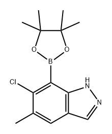 1H-Indazole, 6-chloro-5-methyl-7-(4,4,5,5-tetramethyl-1,3,2-dioxaborolan-2-yl)- Structure