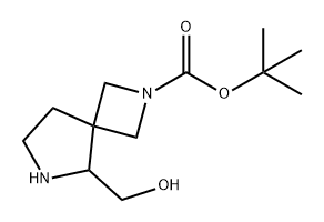 2,6-Diazaspiro[3.4]octane-2-carboxylic acid, 5-(hydroxymethyl)-, 1,1-dimethylethyl ester 구조식 이미지