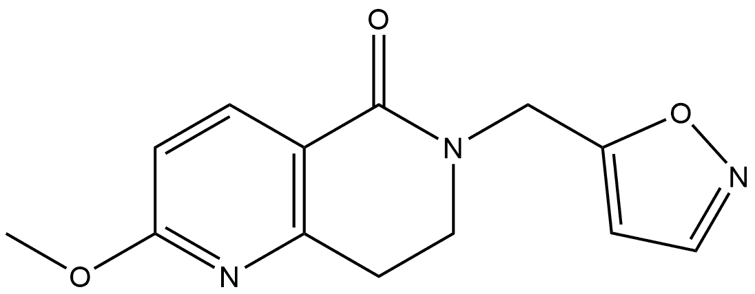 7,8-Dihydro-6-(5-isoxazolylmethyl)-2-methoxy-1,6-naphthyridin-5(6H)-one Structure