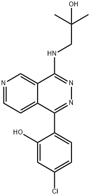 Phenol, 5-chloro-2-[4-[(2-hydroxy-2-methylpropyl)amino]pyrido[3,4-d]pyridazin-1-yl]- Structure