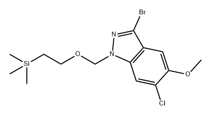 1H-Indazole, 3-bromo-6-chloro-5-methoxy-1-[[2-(trimethylsilyl)ethoxy]methyl]- 구조식 이미지