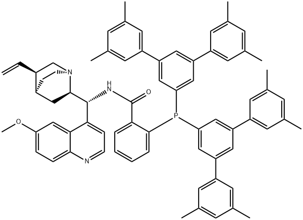 Benzamide, 2-[bis(3,3'',5,5''-tetramethyl[1,1':3',1''-terphenyl]-5'-yl)phosphino]-N-[(9R)-6'-methoxycinchonan-9-yl]- Structure