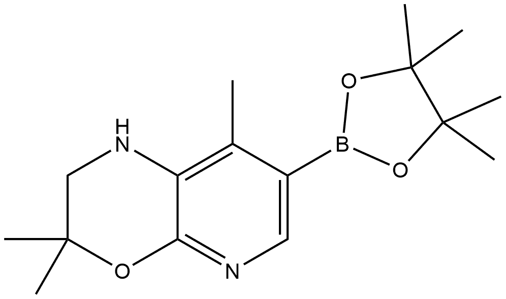 3,3,8-trimethyl-7-(4,4,5,5-tetramethyl-1,3,2-dioxaborolan-2-yl)-2,3-dihydro-1H-pyrido[2,3-b][1,4]oxazine Structure