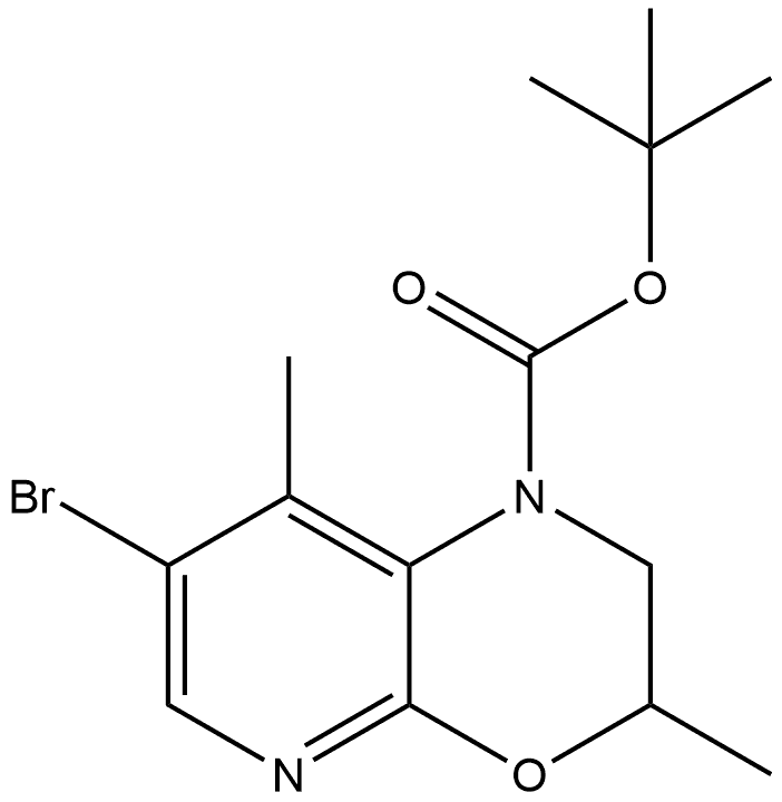 tert-butyl 7-bromo-3,8-dimethyl-2,3-dihydro-1H-pyrido[2,3-b][1,4]oxazine-1-carboxylate Structure