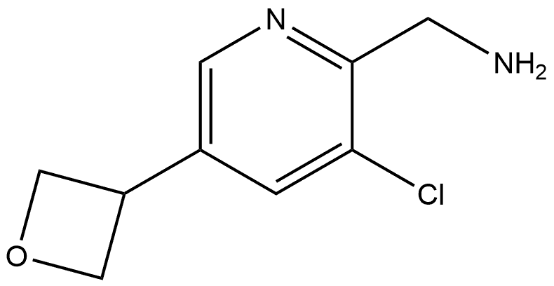 3-chloro-5-(oxetan-3-yl)-2-pyridyl]methanamine Structure