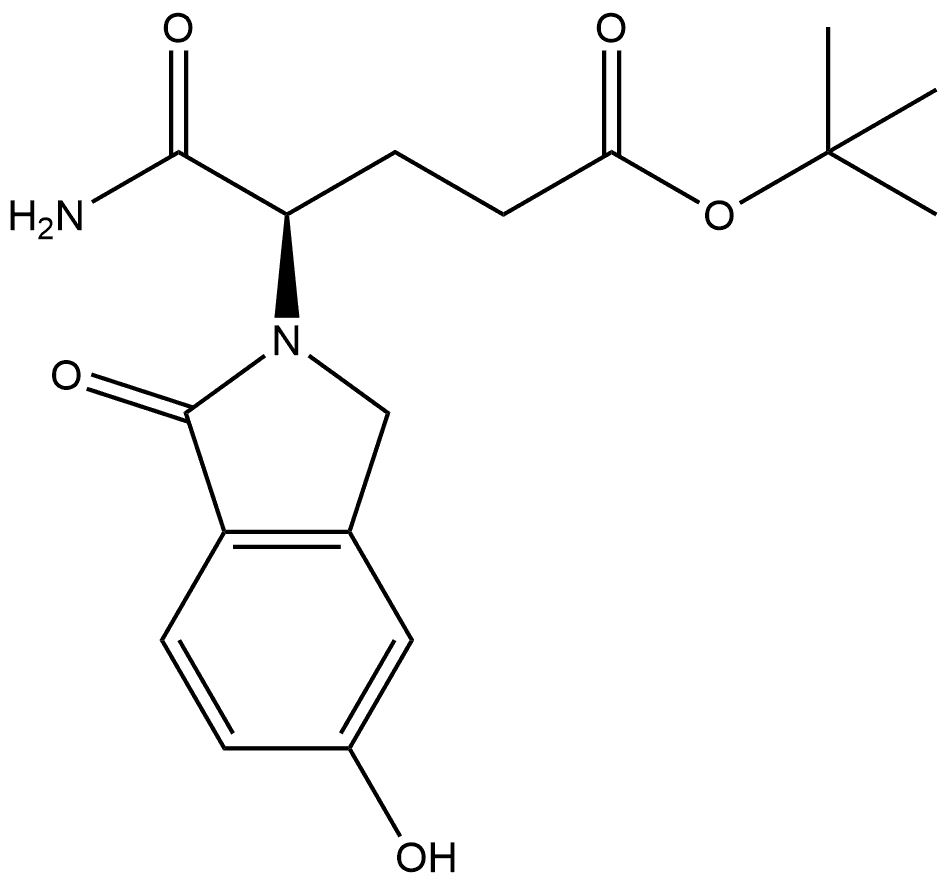 1,1-Dimethylethyl (γR)-γ-(aminocarbonyl)-1,3-dihydro-5-hydroxy-1-oxo-2H-isoindole-2-butanoate Structure