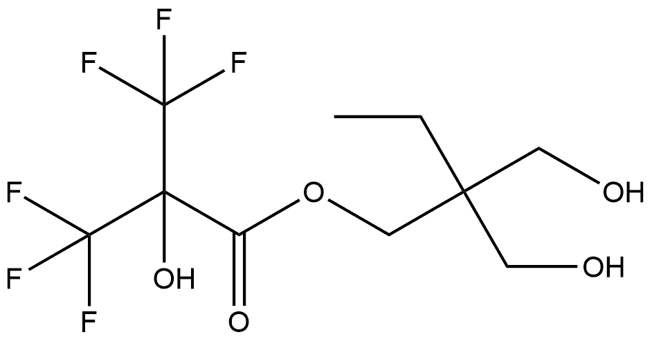 2,2-Bis(hydroxymethyl)butyl 3,3,3-trifluoro-2-hydroxy-2-(trifluoromethyl)propanoate (ACI) Structure