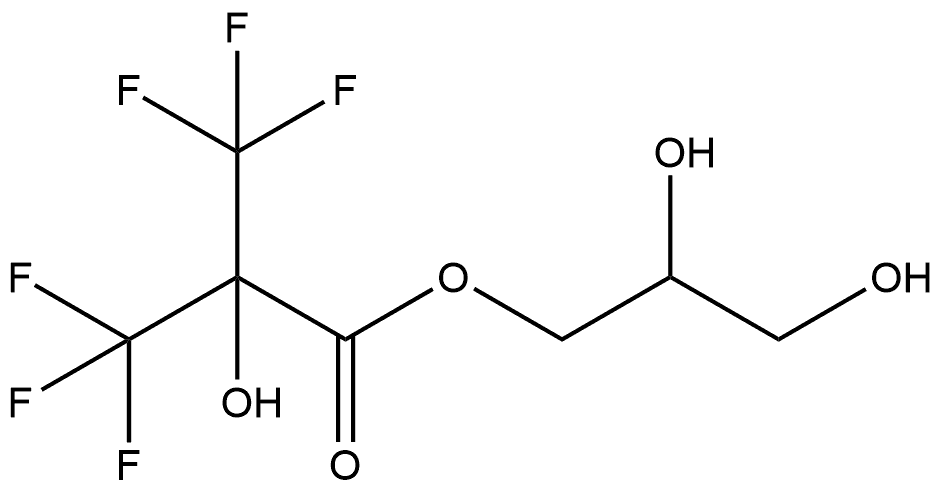 2,3-Dihydroxypropyl 3,3,3-trifluoro-2-hydroxy-2-(trifluoromethyl)propanoate (ACI) Structure