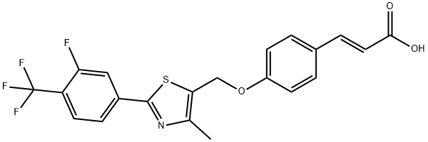 2-Propenoic acid, 3-[4-[[2-[3-fluoro-4-(trifluoromethyl)phenyl]-4-methyl-5-thiazolyl]methoxy]phenyl]-, (2E)- Structure