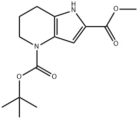 4H-Pyrrolo[3,2-b]pyridine-2,4-dicarboxylic acid, 1,5,6,7-tetrahydro-, 4-(1,1-dimethylethyl) 2-methyl ester Structure