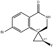Spiro[cyclopropane-1,4'(1'H)-isoquinolin]-1'-one, 6'-bromo-2-fluoro-2',3'-dihydro-, (1R,2S)-rel- Structure