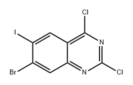 Quinazoline, 7-bromo-2,4-dichloro-6-iodo- Structure