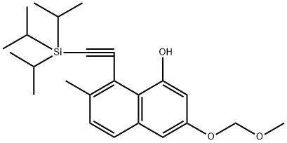 3-(Methoxymethoxy)-7-methyl-8-((triisopropylsilyl)ethynyl)naphthalen-1-ol Structure