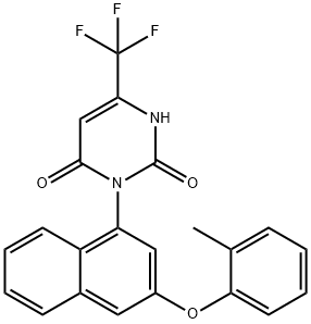 2,4(1H,3H)-Pyrimidinedione, 3-[3-(2-methylphenoxy)-1-naphthalenyl]-6-(trifluoromethyl)- Structure