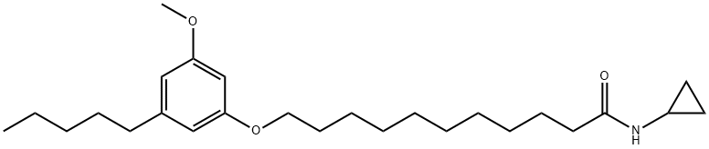 Undecanamide, N-cyclopropyl-11-(3-methoxy-5-pentylphenoxy)- Structure