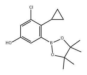 Phenol, 3-chloro-4-cyclopropyl-5-(4,4,5,5-tetramethyl-1,3,2-dioxaborolan-2-yl)- 구조식 이미지