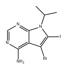 7H-Pyrrolo[2,3-d]pyrimidin-4-amine, 5-bromo-6-iodo-7-(1-methylethyl)- Structure