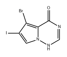 Pyrrolo[2,1-f][1,2,4]triazin-4(1H)-one, 5-bromo-6-iodo- 구조식 이미지