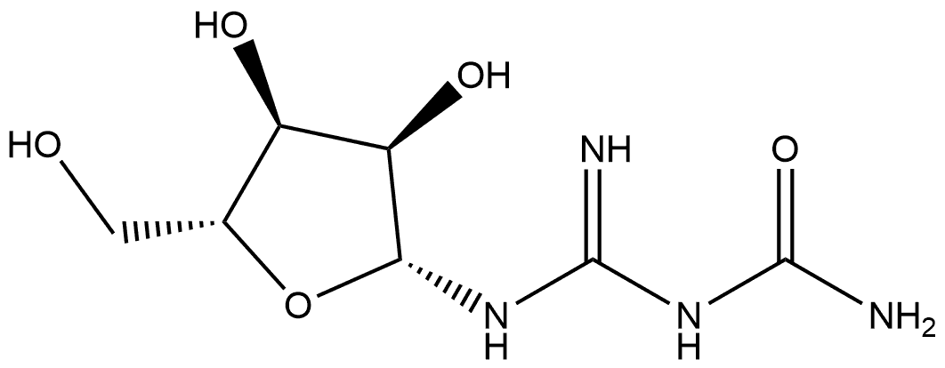 Urea, N-[imino(β-D-ribofuranosylamino)methyl]- 구조식 이미지