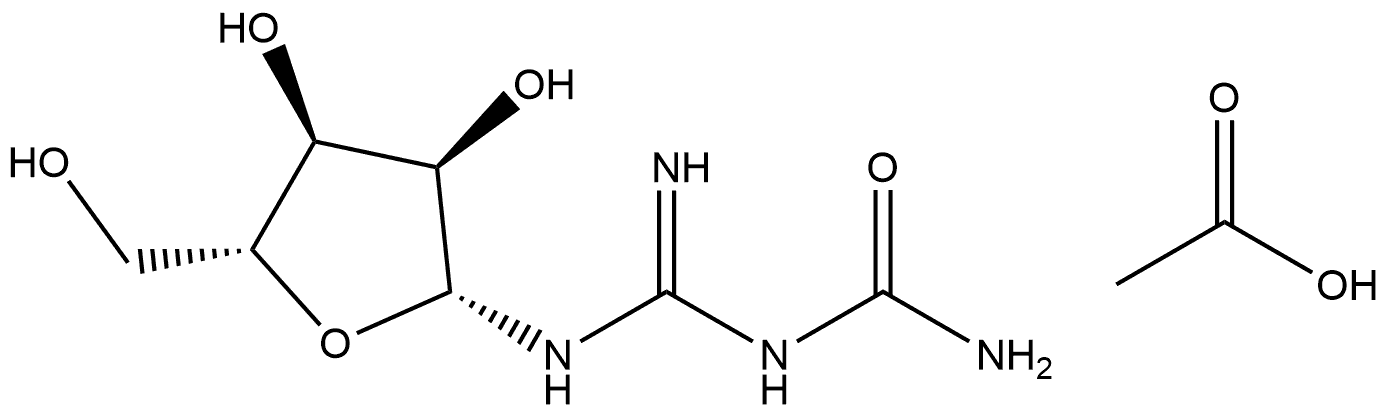 Urea, N-[imino(β-D-ribofuranosylamino)methyl]-, acetate (1:1) Structure