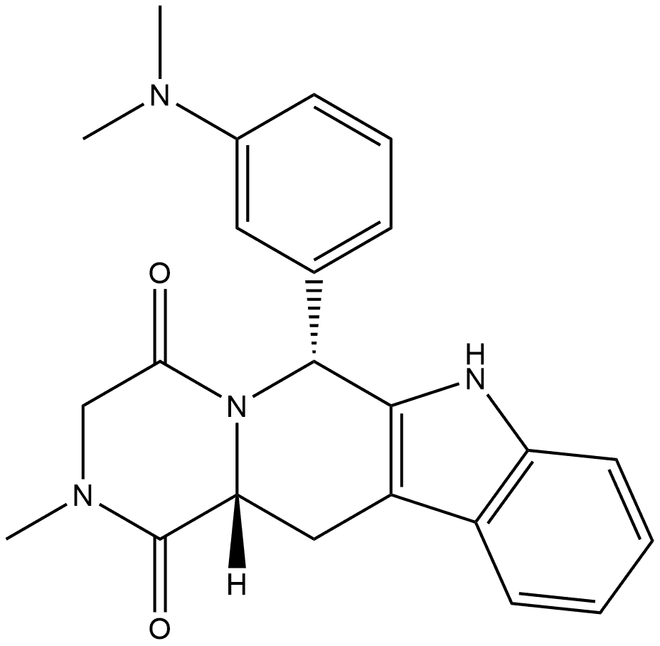 (6R,12aR)-6-[3-(Dimethylamino)phenyl]-2,3,6,7,12,12a-hexahydro-2-methylpyrazino[1′,2′:1,6]pyrido[3,4-b]indole-1,4-dione Structure