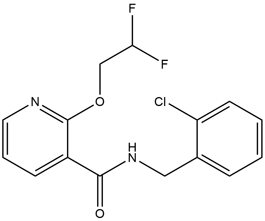 N-[(2-Chlorophenyl)methyl]-2-(2,2-difluoroethoxy)-3-pyridinecarboxamide 구조식 이미지