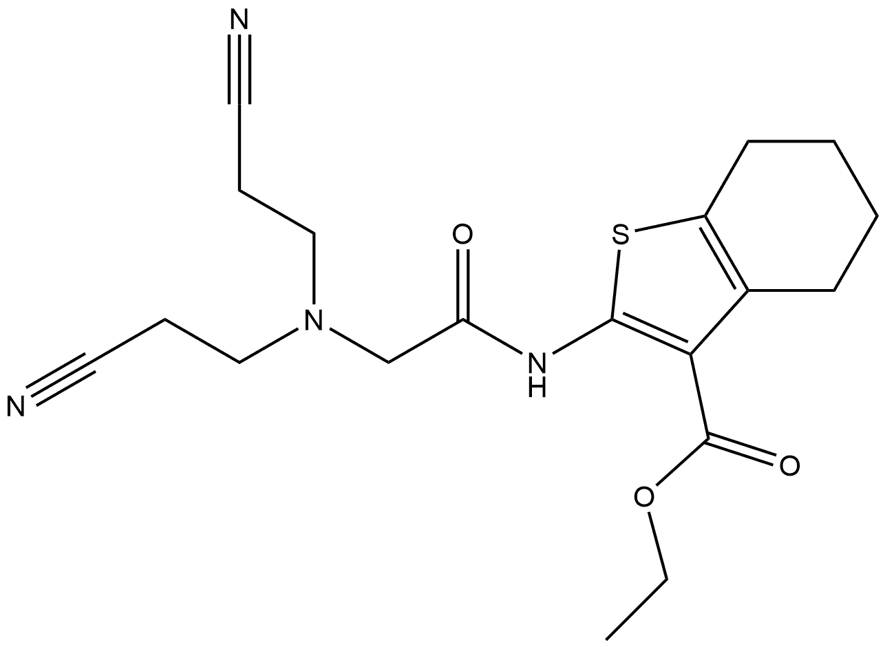 ethyl 2-[[2-[bis(2-cyanoethyl)amino]acetyl]amino]-4,5,6,7-tetrahydrobenzothiophene-3-carboxylate Structure