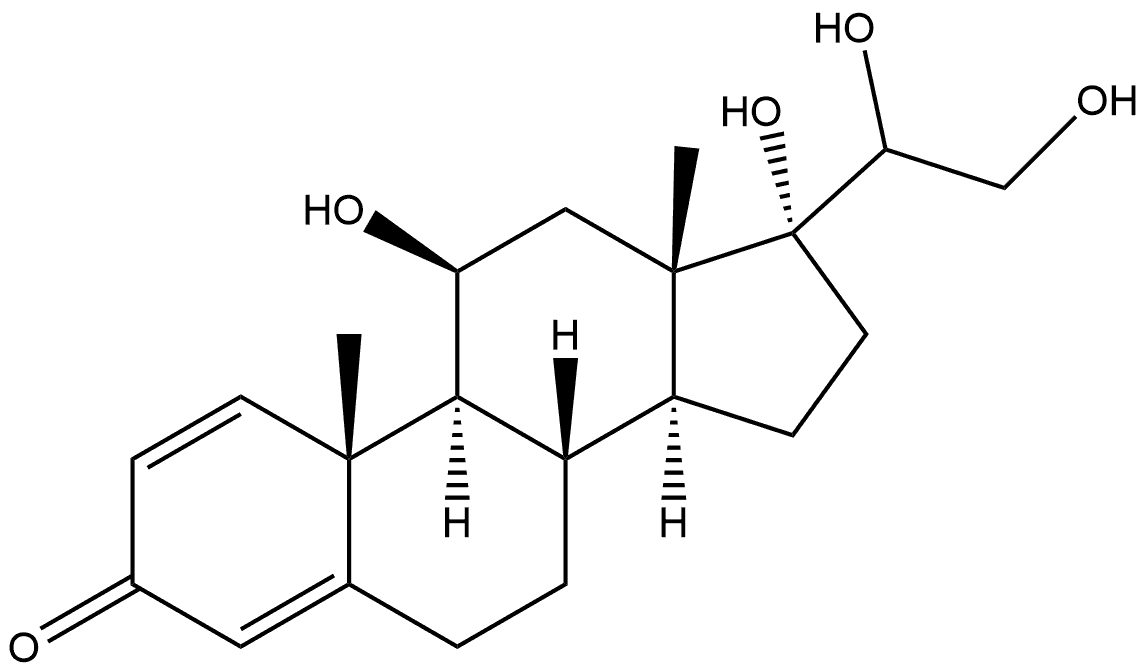 Pregna-1,4-dien-3-one, 11,17,20,21-tetrahydroxy-, (11β)- Structure