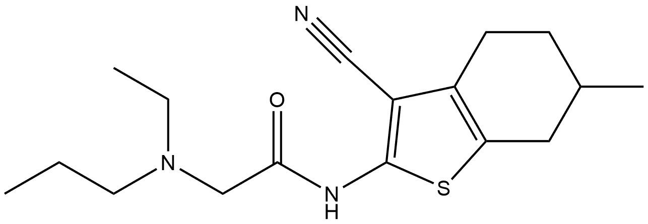 N-(3-cyano-6-methyl-4,5,6,7-tetrahydrobenzothiophen-2-yl)-2-[ethyl(propyl)amino]acetamide Structure