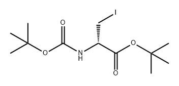 D-Alanine, N-[(1,1-dimethylethoxy)carbonyl]-3-iodo-, 1,1-dimethylethyl ester 구조식 이미지