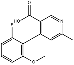 3-Pyridinecarboxylic acid, 4-(2-fluoro-6-methoxyphenyl)-6-methyl- Structure