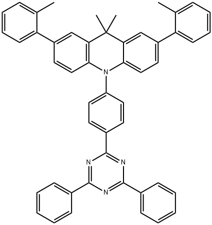 10-[4-(4,6-Diphenyl-1,3,5-triazin-2-yl)phenyl]-9,10-dihydro-9,9-dimethyl-2,7-bis(2-methylphenyl)acridine Structure