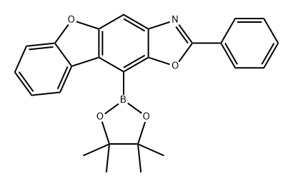 Benzofuro[2,3-f]benzoxazole, 2-phenyl-10-(4,4,5,5-tetramethyl-1,3,2-dioxaborolan-2-yl)- 구조식 이미지