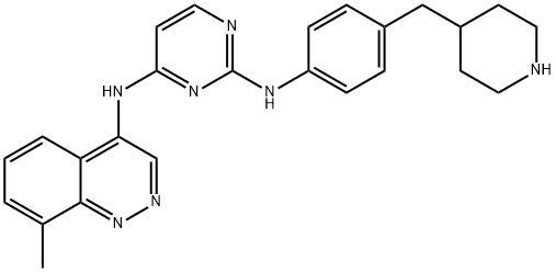 2,4-Pyrimidinediamine, N4-(8-methyl-4-cinnolinyl)-N2-[4-(4-piperidinylmethyl)phenyl]- Structure