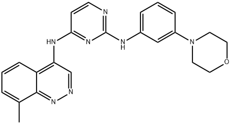 2,4-Pyrimidinediamine, N4-(8-methyl-4-cinnolinyl)-N2-[3-(4-morpholinyl)phenyl]- Structure