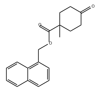 Cyclohexanecarboxylic acid, 1-methyl-4-oxo-, 1-naphthalenylmethyl ester Structure