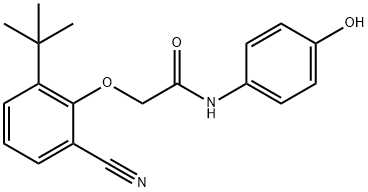 Acetamide, 2-[2-cyano-6-(1,1-dimethylethyl)phenoxy]-N-(4-hydroxyphenyl)- 구조식 이미지