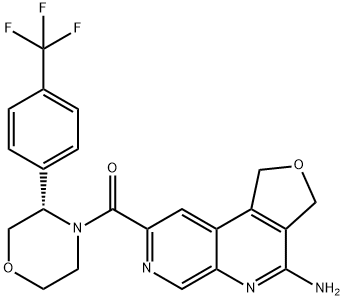 Methanone, (4-amino-1,3-dihydrofuro[3,4-c][1,7]naphthyridin-8-yl)[(3S)-3-[4-(trifluoromethyl)phenyl]-4-morpholinyl]- Structure