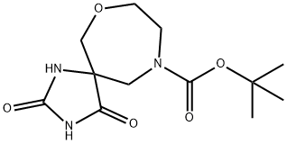 7-Oxa-1,3,10-triazaspiro[4.6]undecane-10-carboxylic acid, 2,4-dioxo-, 1,1-dimethylethyl ester 구조식 이미지