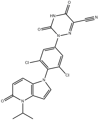 2-[3,5-Dichloro-4-[4,5-dihydro-4-(1-methylethyl)-5-oxo-1H-pyrrolo[3,2-b]pyridin-1-yl]phenyl]-2,3,4,5-tetrahydro-3,5-dioxo-1,2,4-triazine-6-carbonitrile Structure