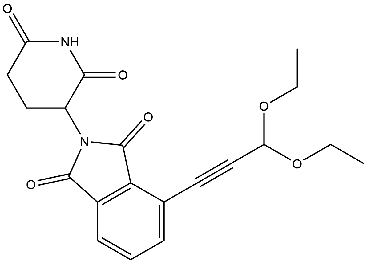 4-(3,3-Diethoxy-1-propyn-1-yl)-2-(2,6-dioxo-3-piperidinyl)-1H-isoindole-1,3(2H)-dione (ACI) Structure