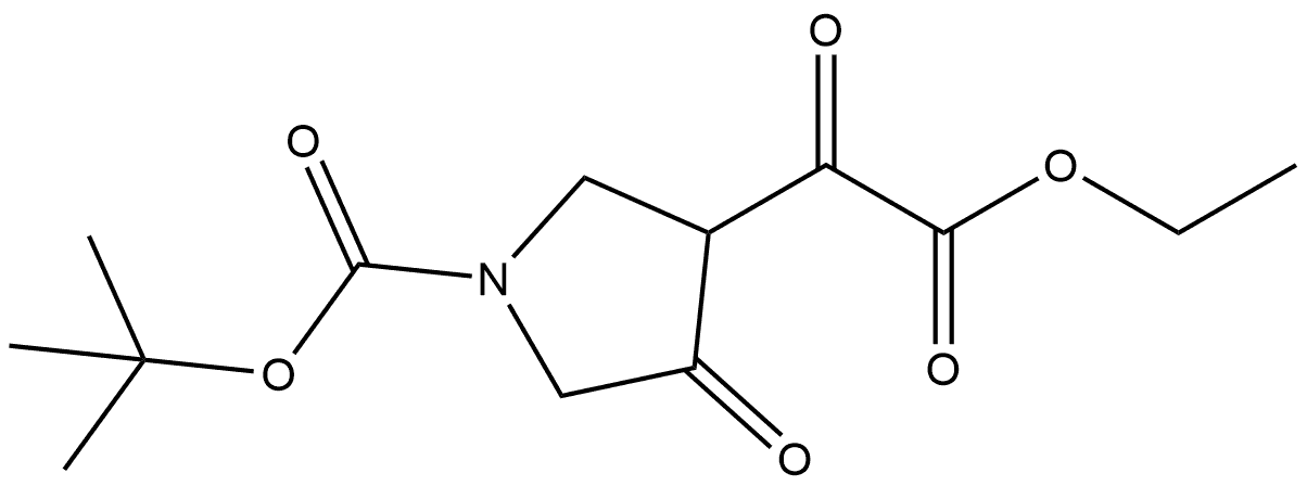 3-Pyrrolidineacetic acid, 1-[(1,1-dimethylethoxy)carbonyl]-α,4-dioxo-, ethyl ester Structure