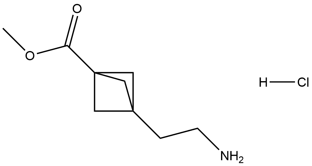 methyl 3-(2-aminoethyl)bicyclo[1.1.1]pentane-1-carboxylate hydrochloride Structure