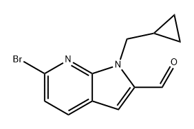 1H-Pyrrolo[2,3-b]pyridine-2-carboxaldehyde, 6-bromo-1-(cyclopropylmethyl)- Structure