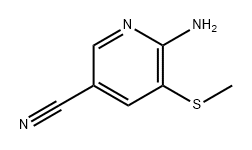 3-Pyridinecarbonitrile, 6-amino-5-(methylthio)- Structure