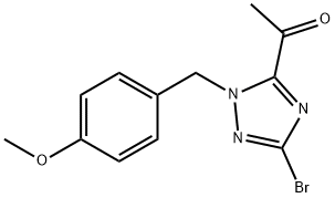 Ethanone, 1-[3-bromo-1-[(4-methoxyphenyl)methyl]-1H-1,2,4-triazol-5-yl]- 구조식 이미지