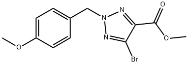 Methyl 5-bromo-2-(4-methoxybenzyl)-2H-1,2,3-triazole-4-carboxylate 구조식 이미지
