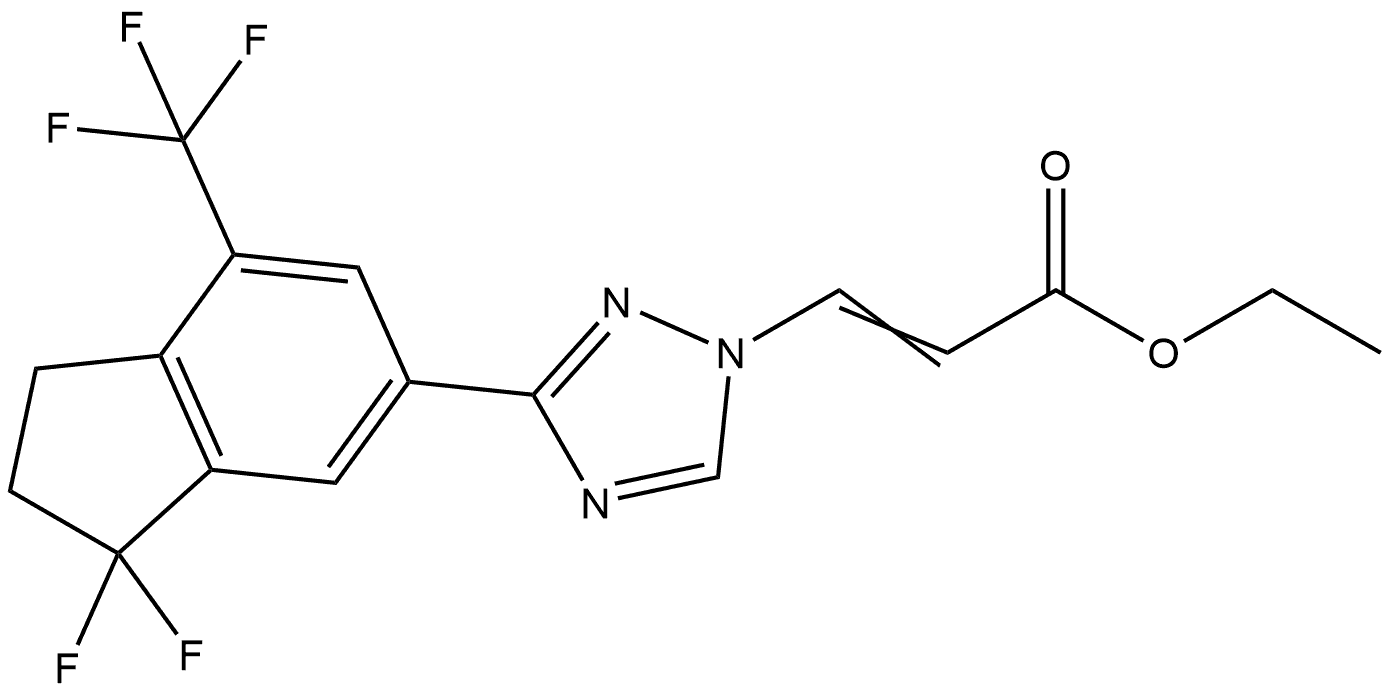 ethyl-3-(3-(3,3-difluoro-7-(trifluoromethyl)-2,3-dihydro-1H-inden-5-yl)-1H-1,2,4-triazol-1-yl)acrylate 구조식 이미지